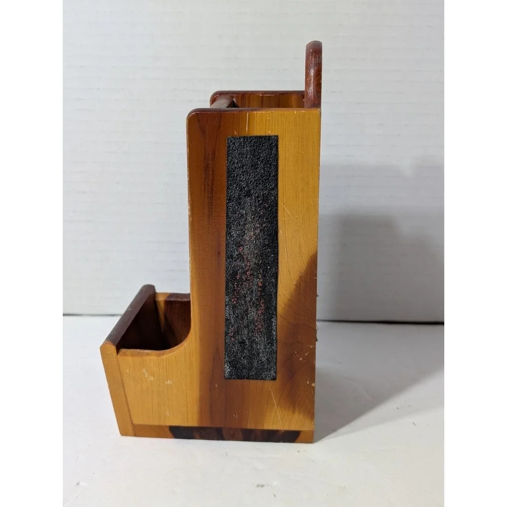 Vintage Cedar Wood Souvenir Match Holder - Montana Cabin Decor Wall Mount